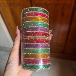 Glass Bangle set . (Code: 0745)