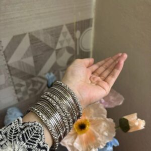 silver Metal Bangles (0831)